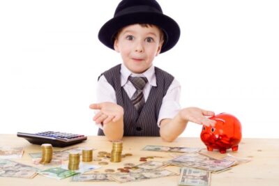 child with money