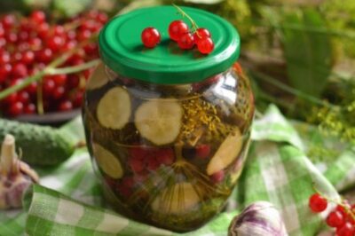 Божественные огурчики маринованные к зиме с красной смородиной
