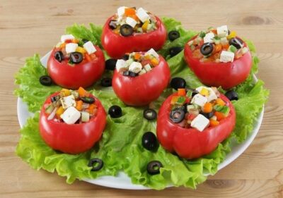 Фаршированные помидоры – быстрое приготовление вкусной еды. Невероятная закуска!